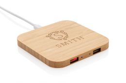 Caricatore wireless da 5W in bambù FSC® con USB